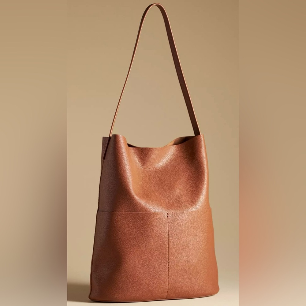 Anthropologie tall bucket tote bag - Color - TERRA COTTA